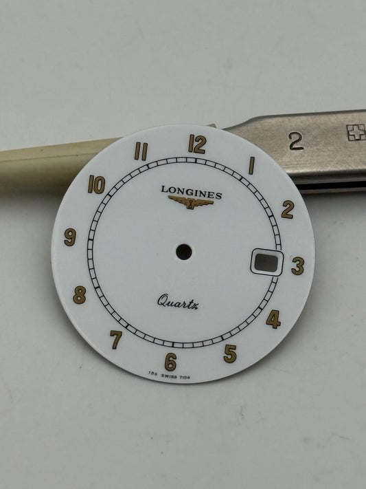 longines bianco arabi indici dorati 28,8mm 156-7194 dial quadrante