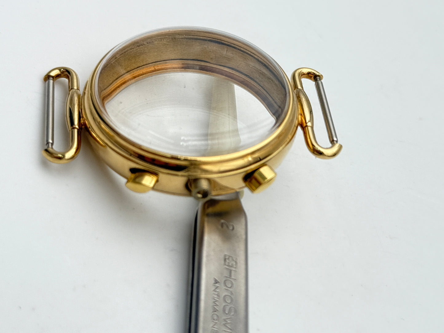 zenith 146hp case 37mm cassa vintage rare gold plated fixed loops