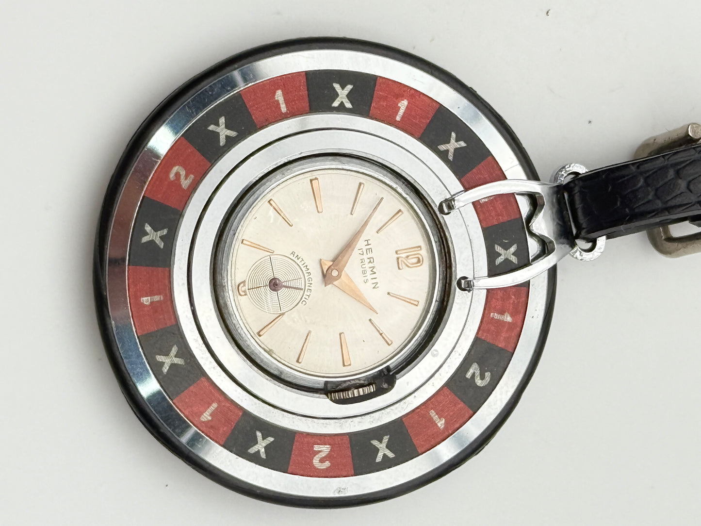 hermin roulette pocket watch 45mm vintage rare