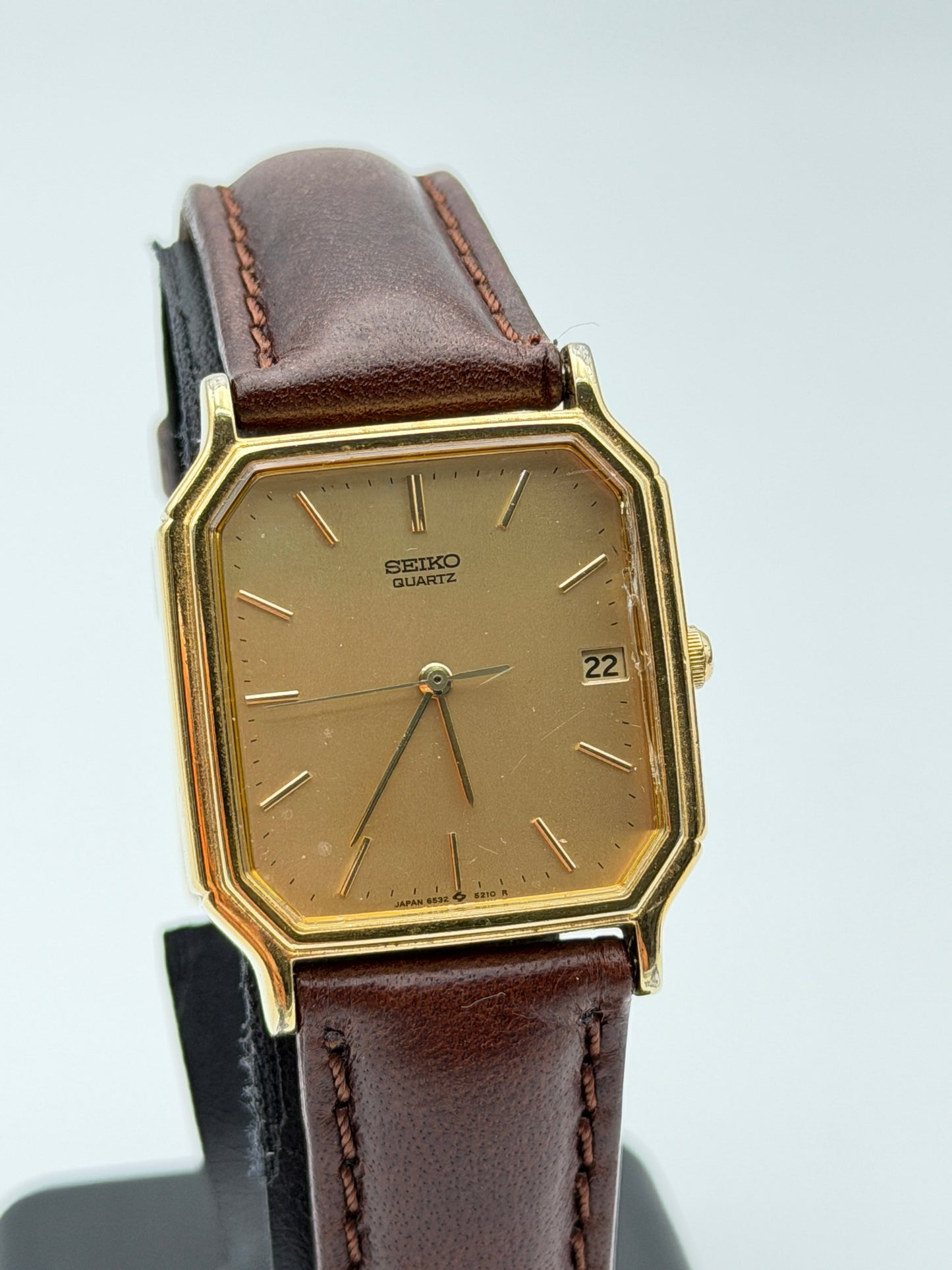 seiko quartz vintage gold plated 6532-5150 28x35mm