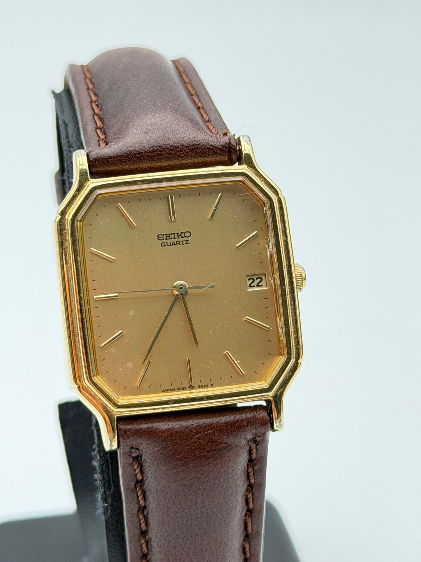 seiko quartz vintage gold plated 6532-5150 28x35mm