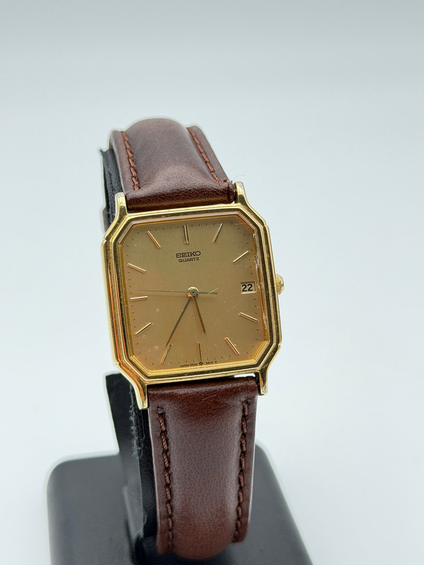 seiko quartz vintage gold plated 6532-5150 28x35mm