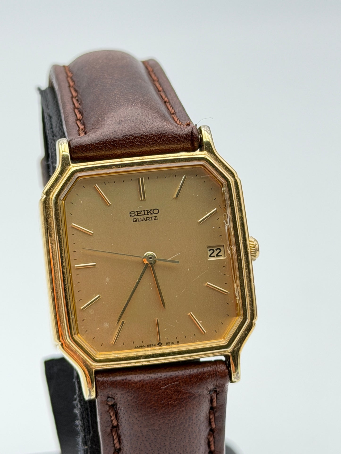 seiko quartz vintage gold plated 6532-5150 28x35mm