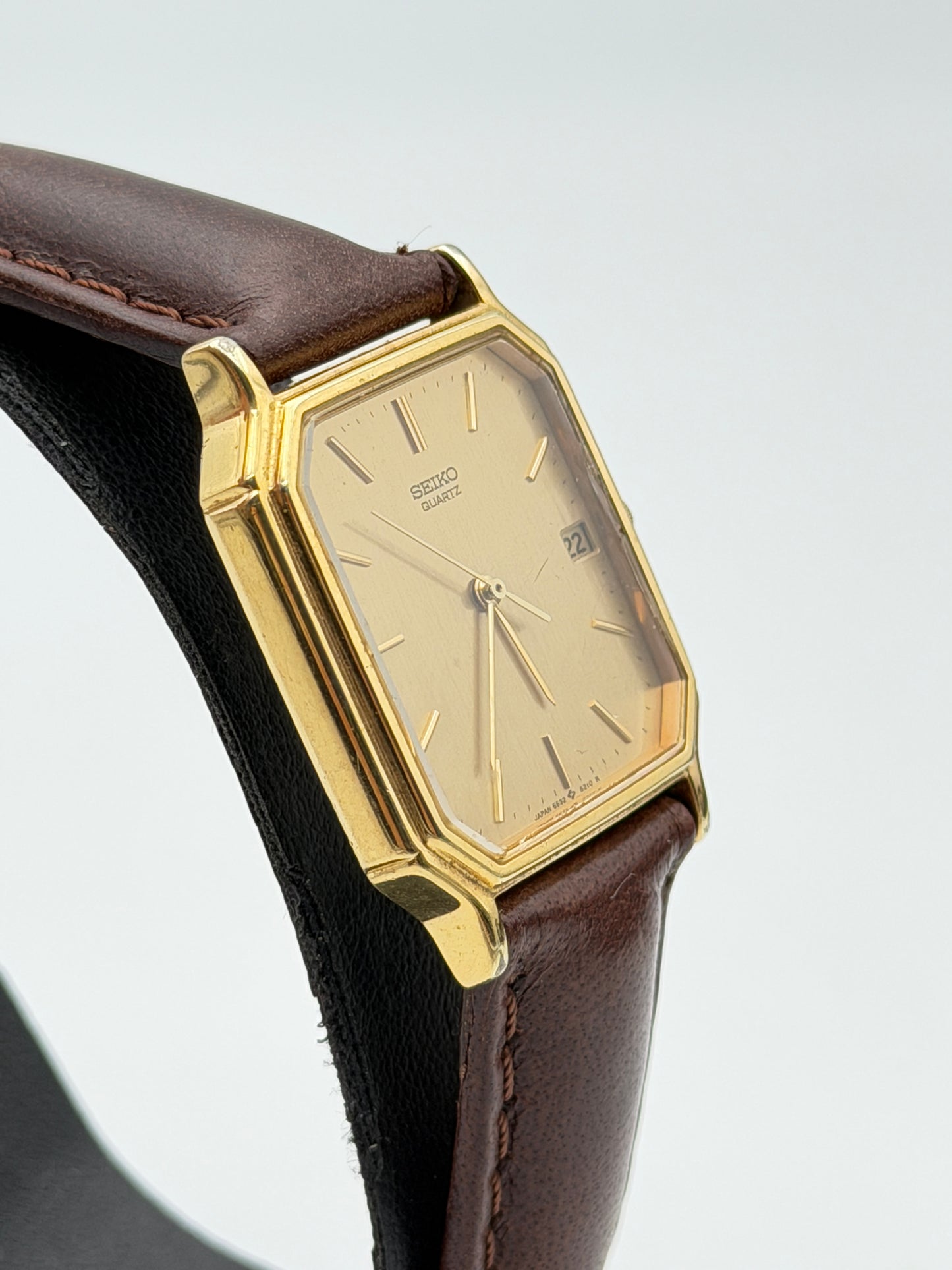 seiko quartz vintage gold plated 6532-5150 28x35mm