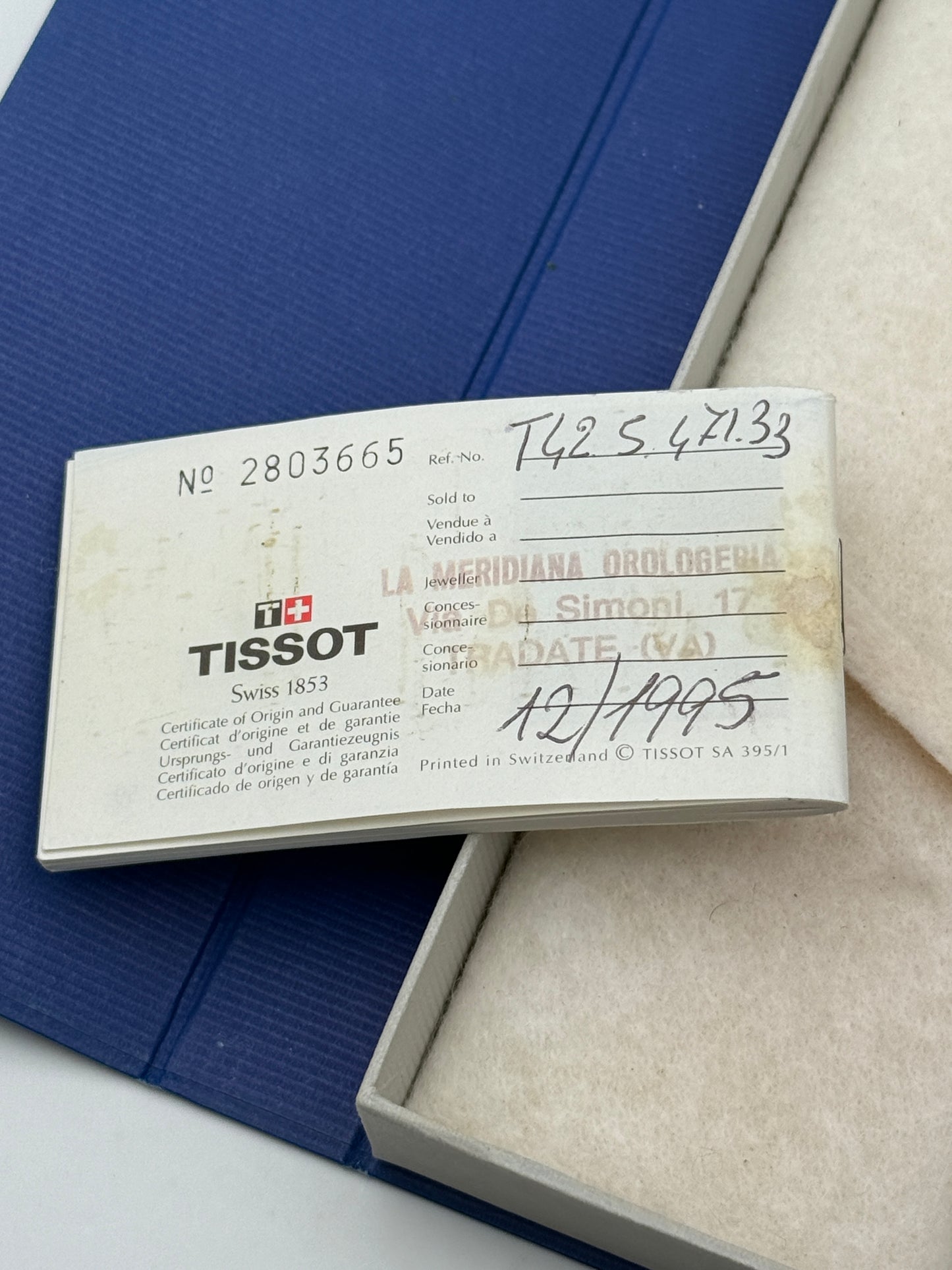 tissot watch box scatola vintage swiss pack