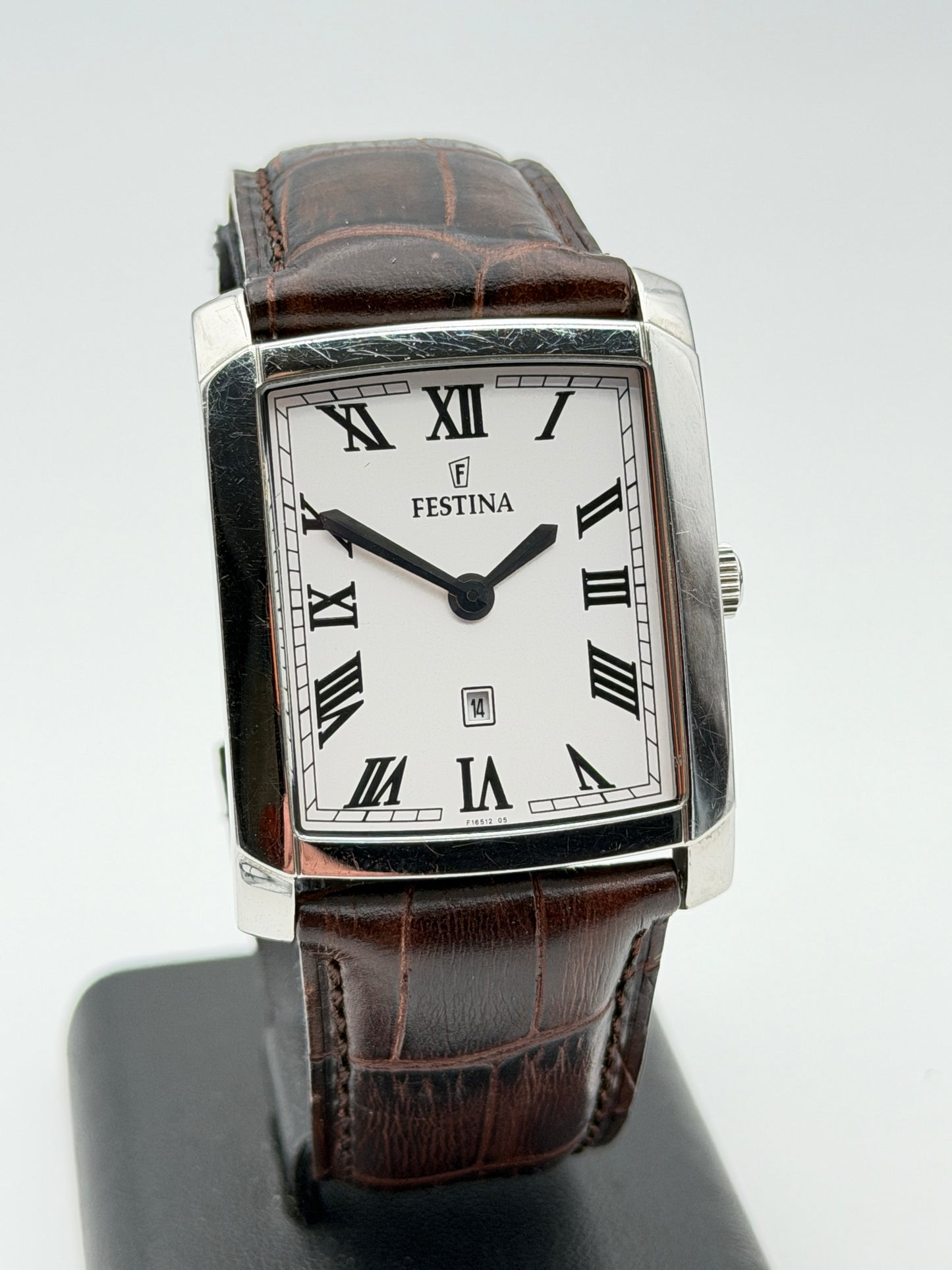 festina big tank watch f16512 33x42mm quartz