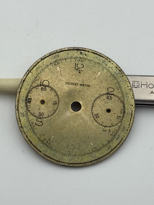 nicolet watch chrono old landeron 35mm dial quadrante