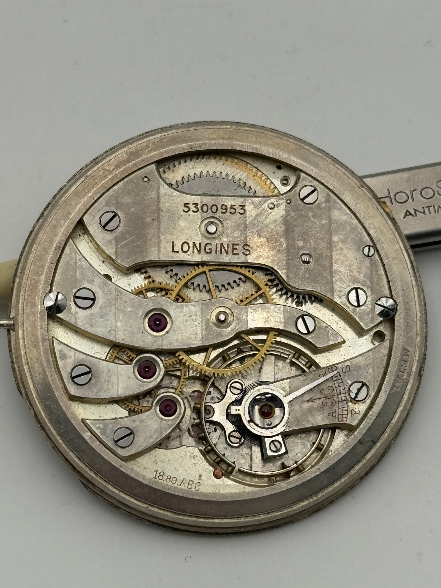 Longines pocket watch 18,89 abc movement movimento, balance wheel ok bilanciere ok