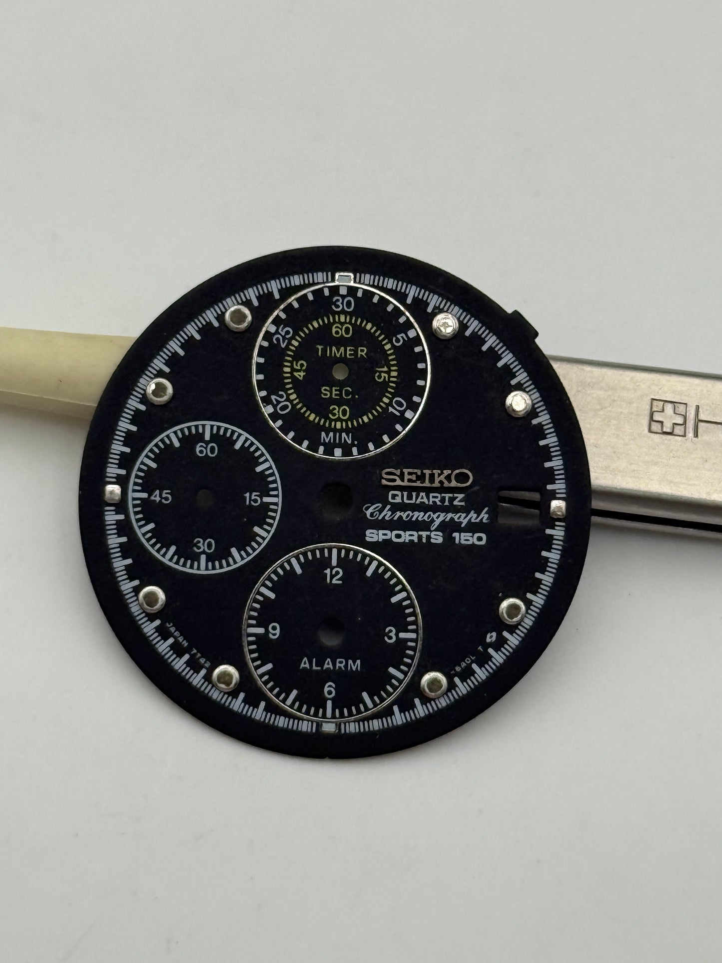 seiko quartz chronogrpah sports 150 28.5mm dial quadrante