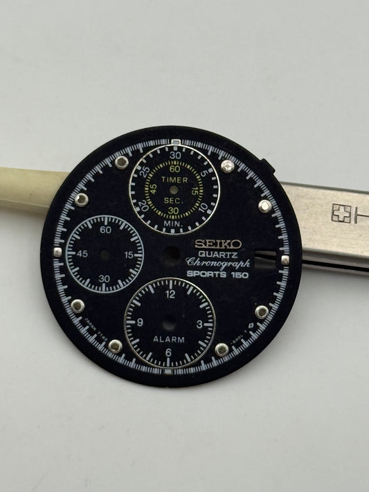 seiko quartz chronogrpah sports 150 28.5mm dial quadrante
