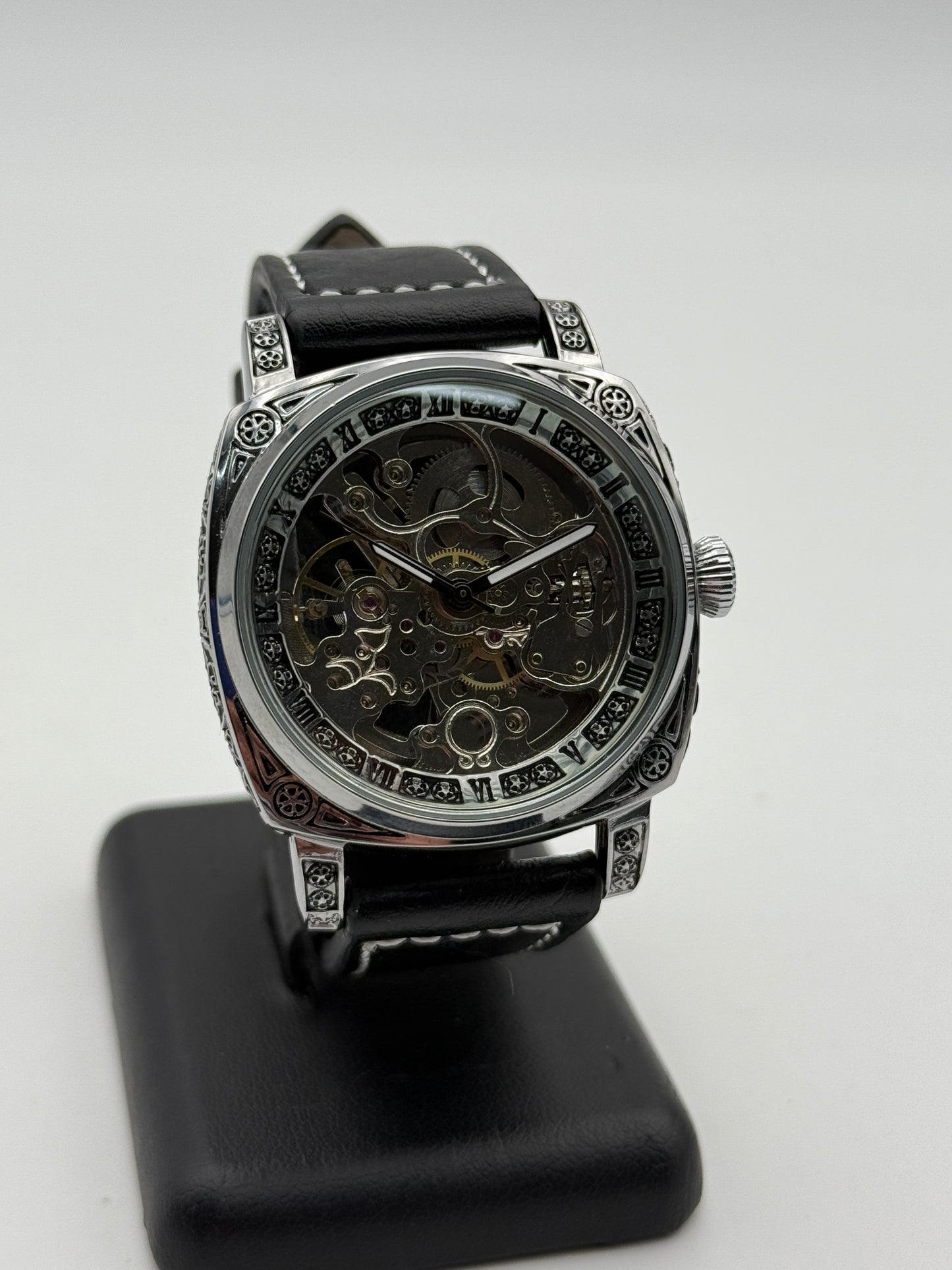 Mechanical skelethon 8071 acciaio 41mm ceselled watch automatic