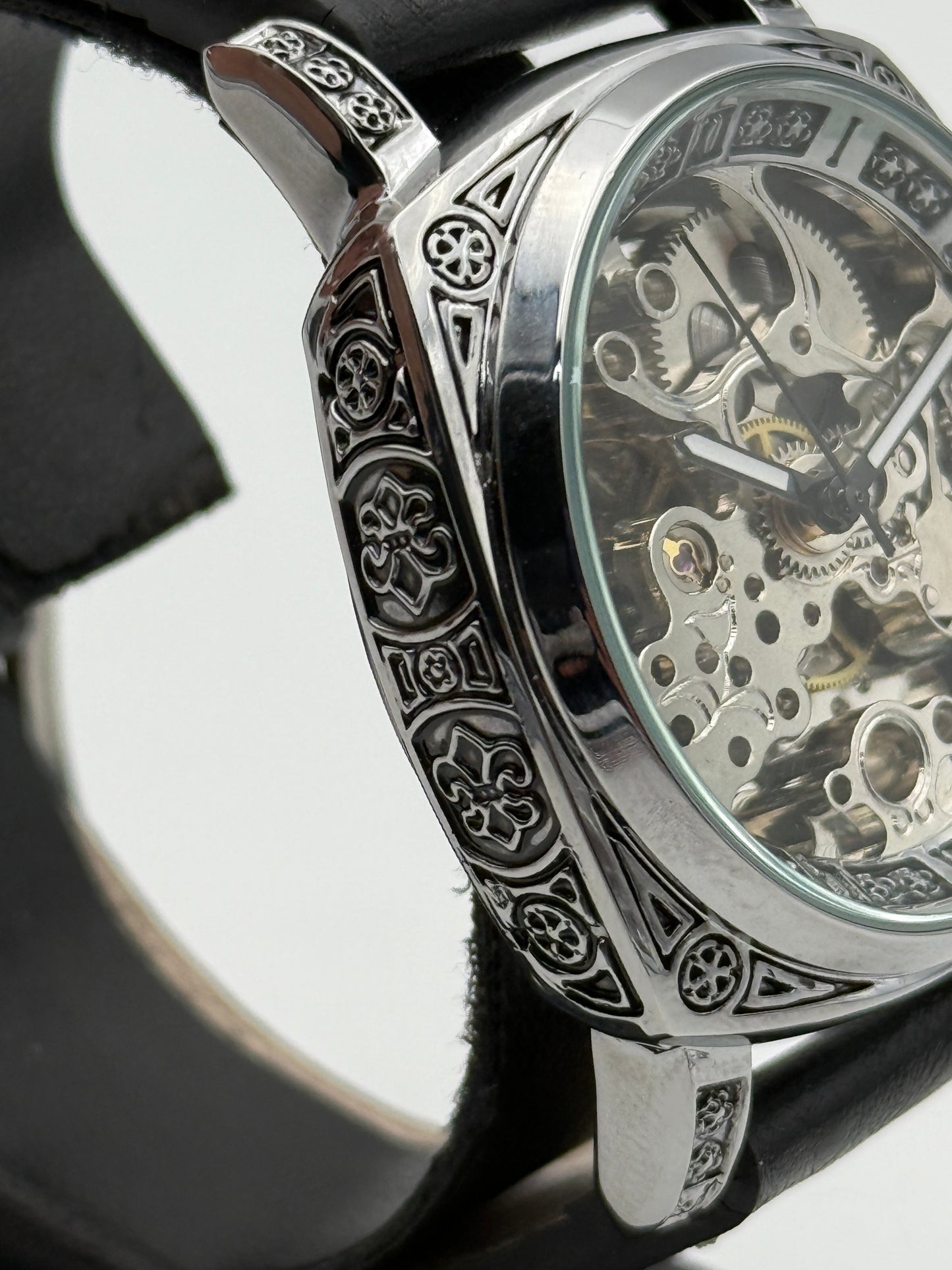 Mechanical skelethon 8071 acciaio 41mm ceselled watch automatic