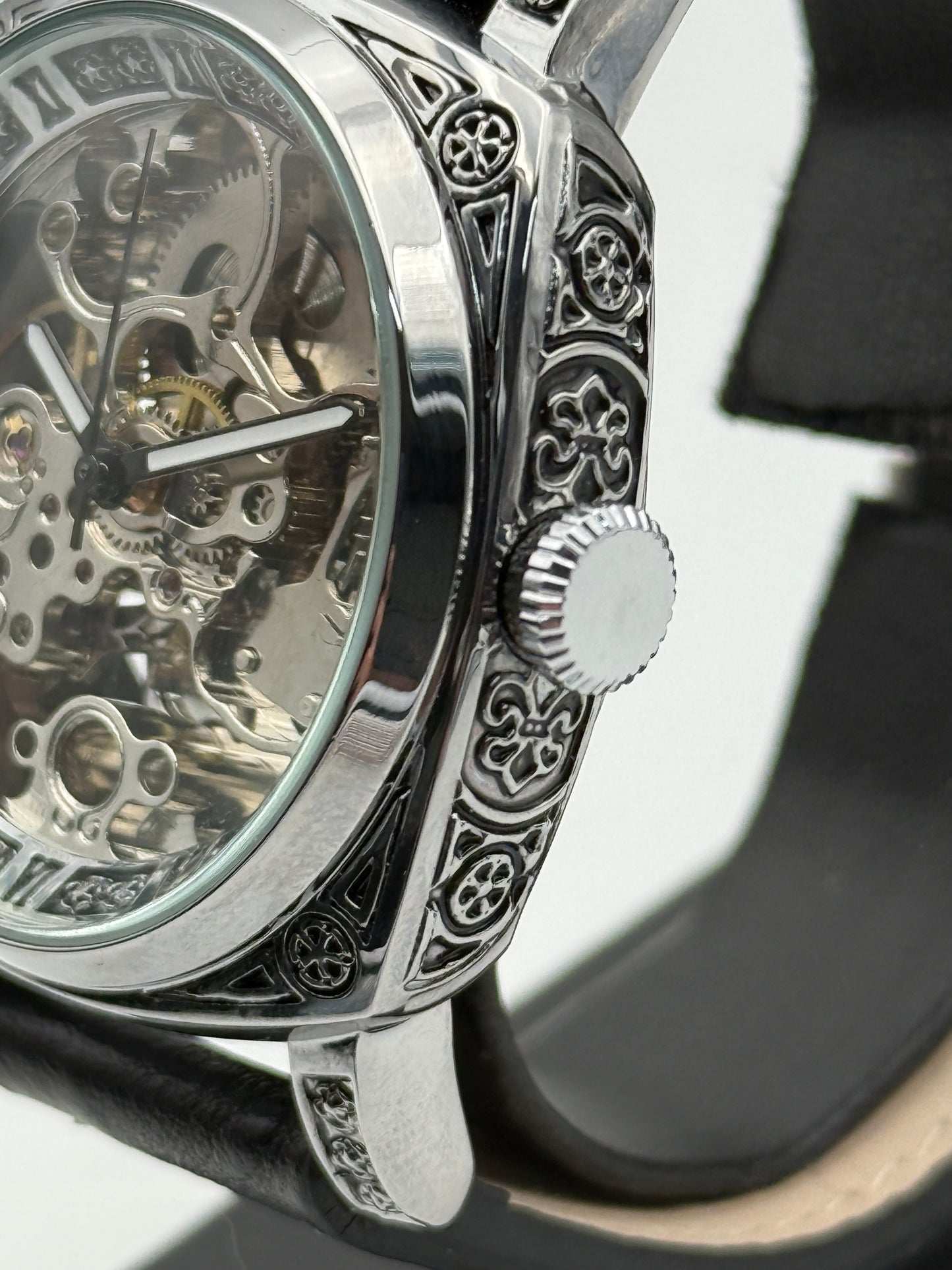 Mechanical skelethon 8071 acciaio 41mm ceselled watch automatic