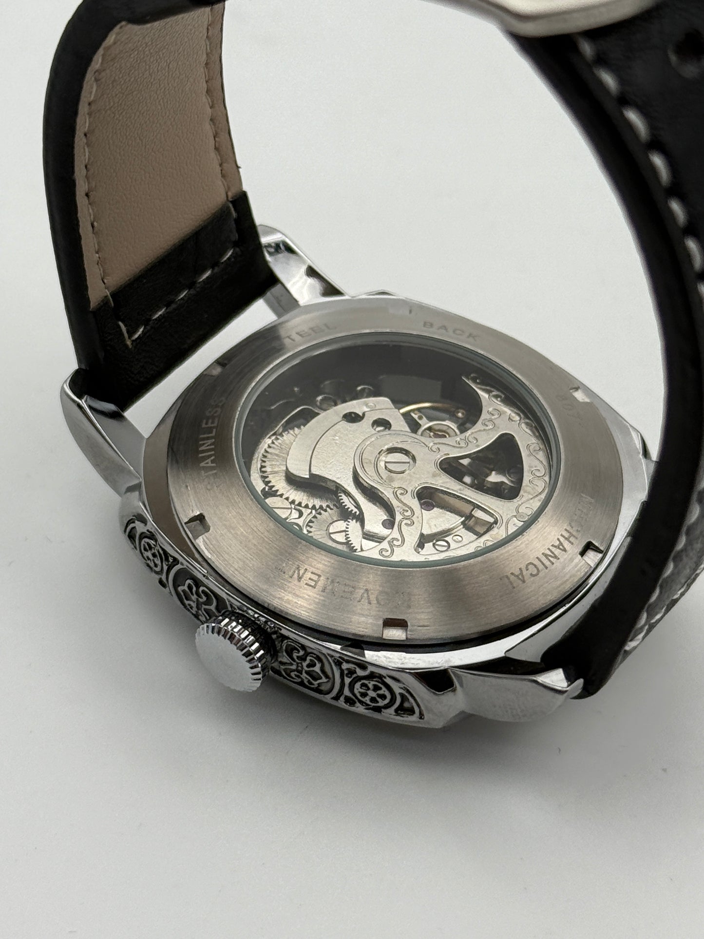 Mechanical skelethon 8071 acciaio 41mm ceselled watch automatic