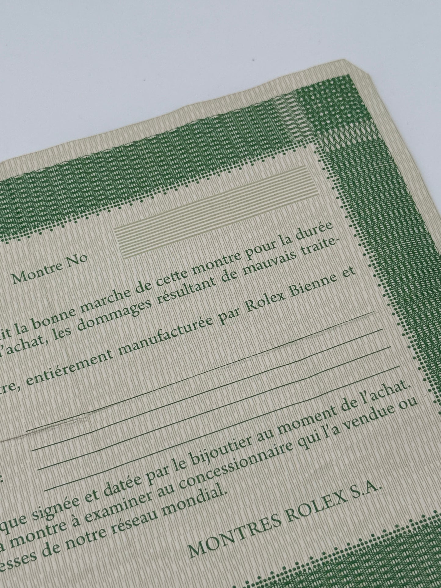 rolex warranty guarantee 572-01-300