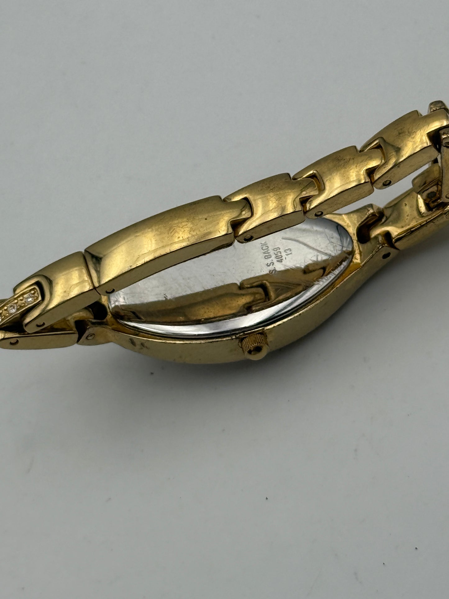 osco time quartz watch bracelet gold plated 4059-13 17mm