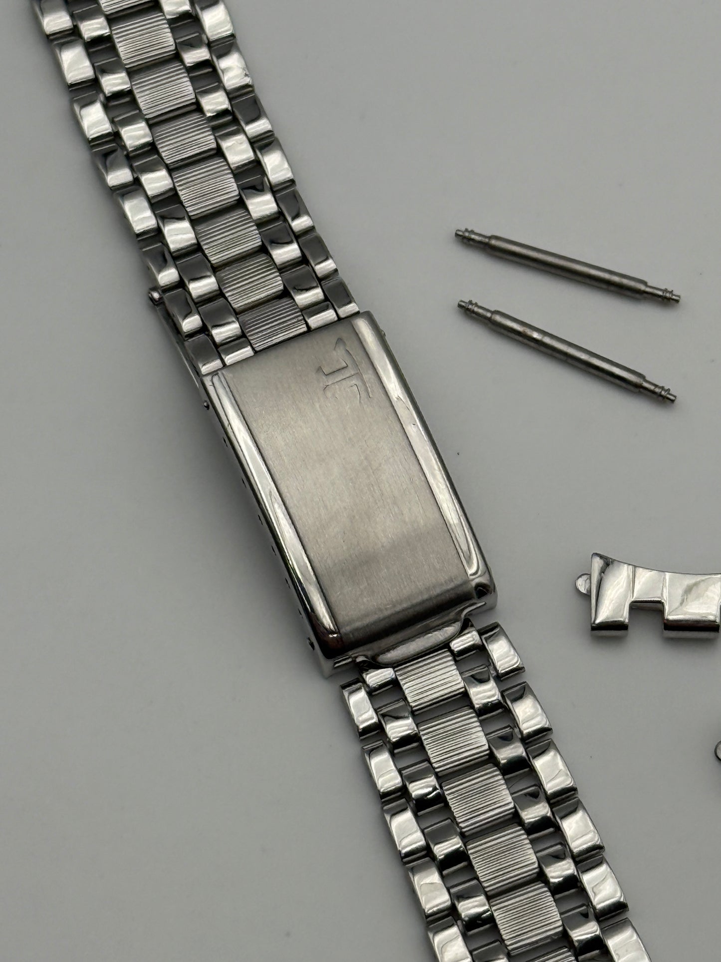 jaeger le coultre memovox gay freres brevetè 2-69 endlink jlm 18mm bracelet  cinturino strap steel acciaio