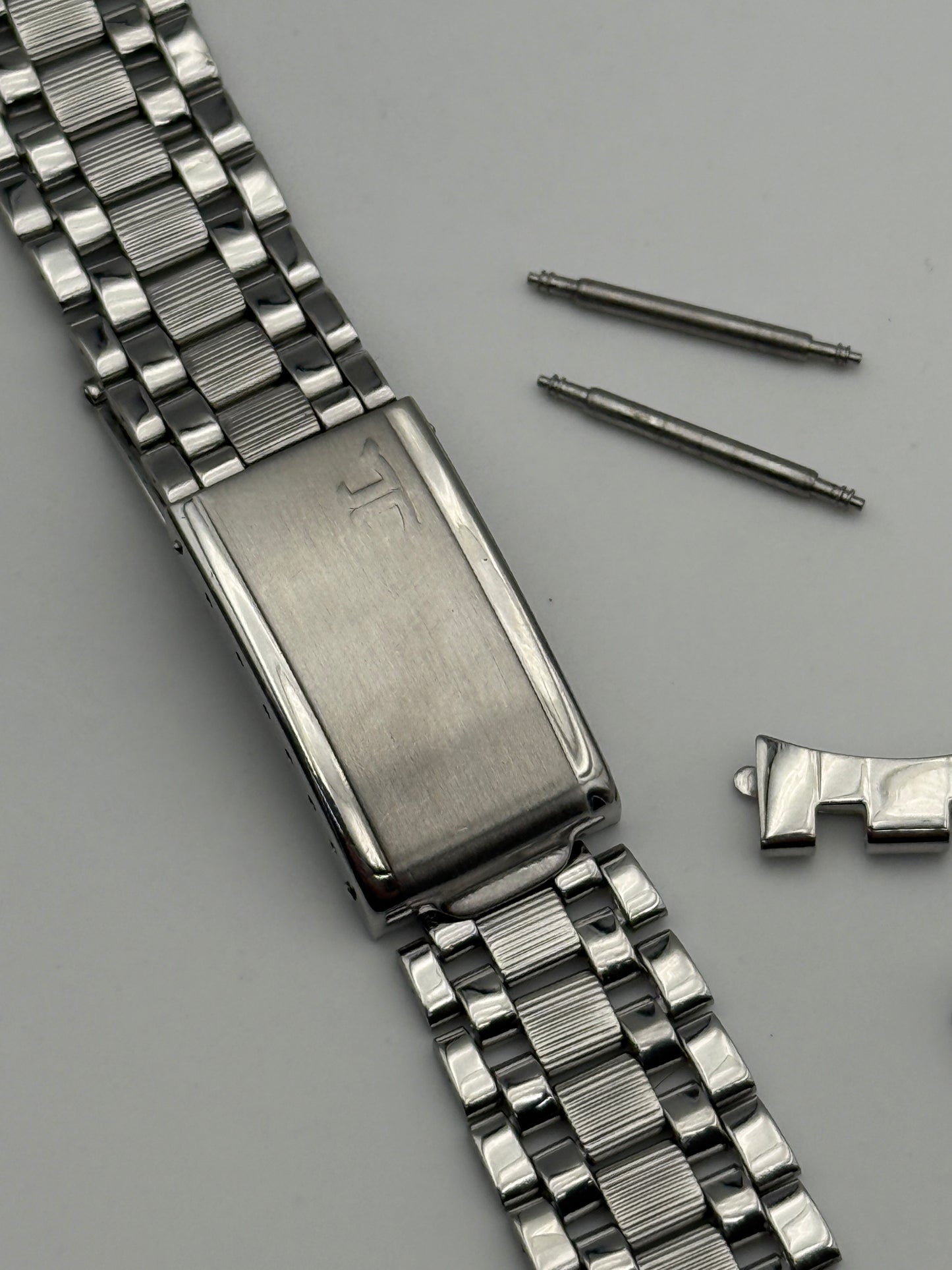 jaeger le coultre memovox gay freres brevetè 2-69 endlink jlm 18mm bracelet  cinturino strap steel acciaio