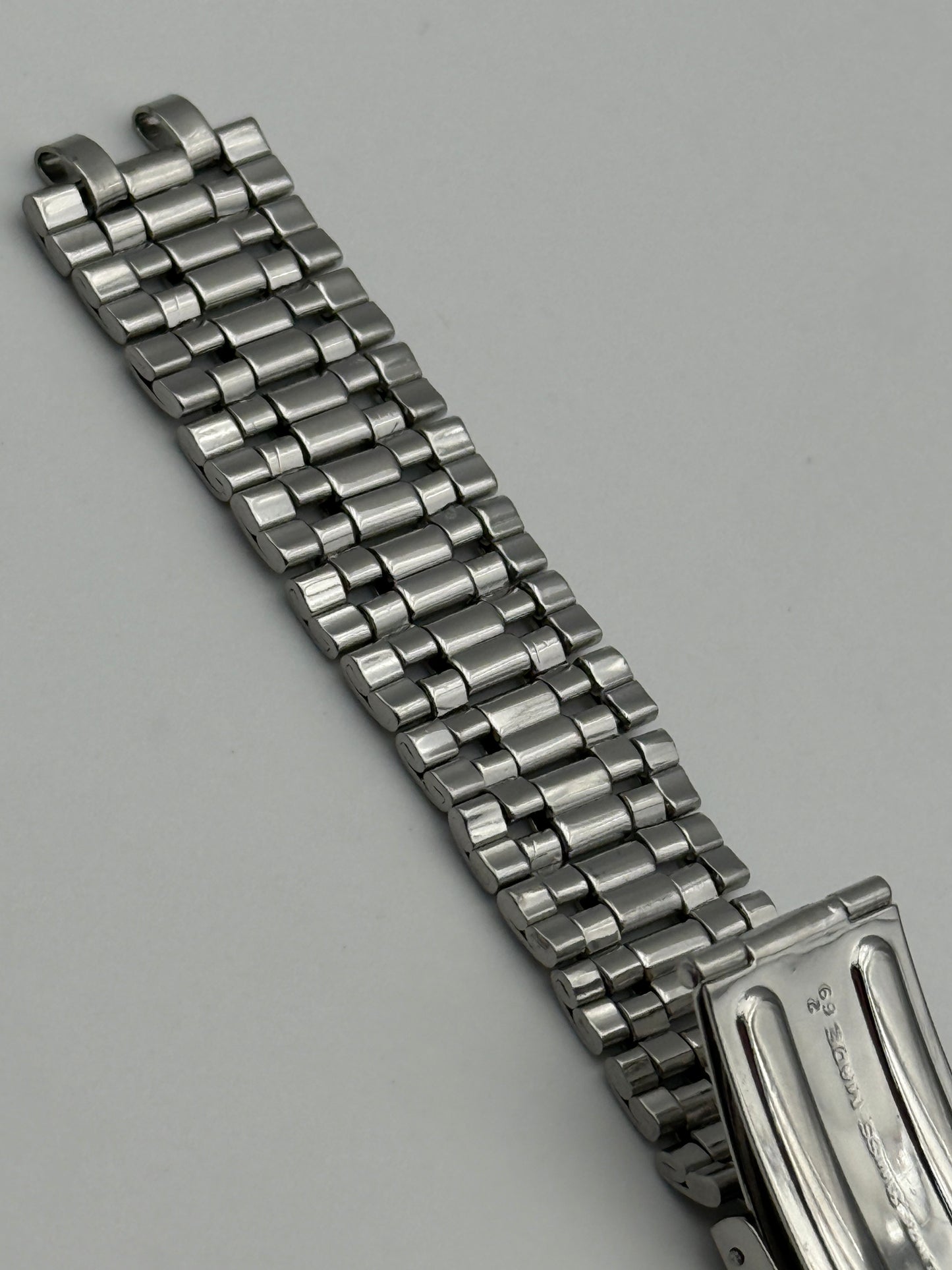 jaeger le coultre memovox gay freres brevetè 2-69 endlink jlm 18mm bracelet  cinturino strap steel acciaio