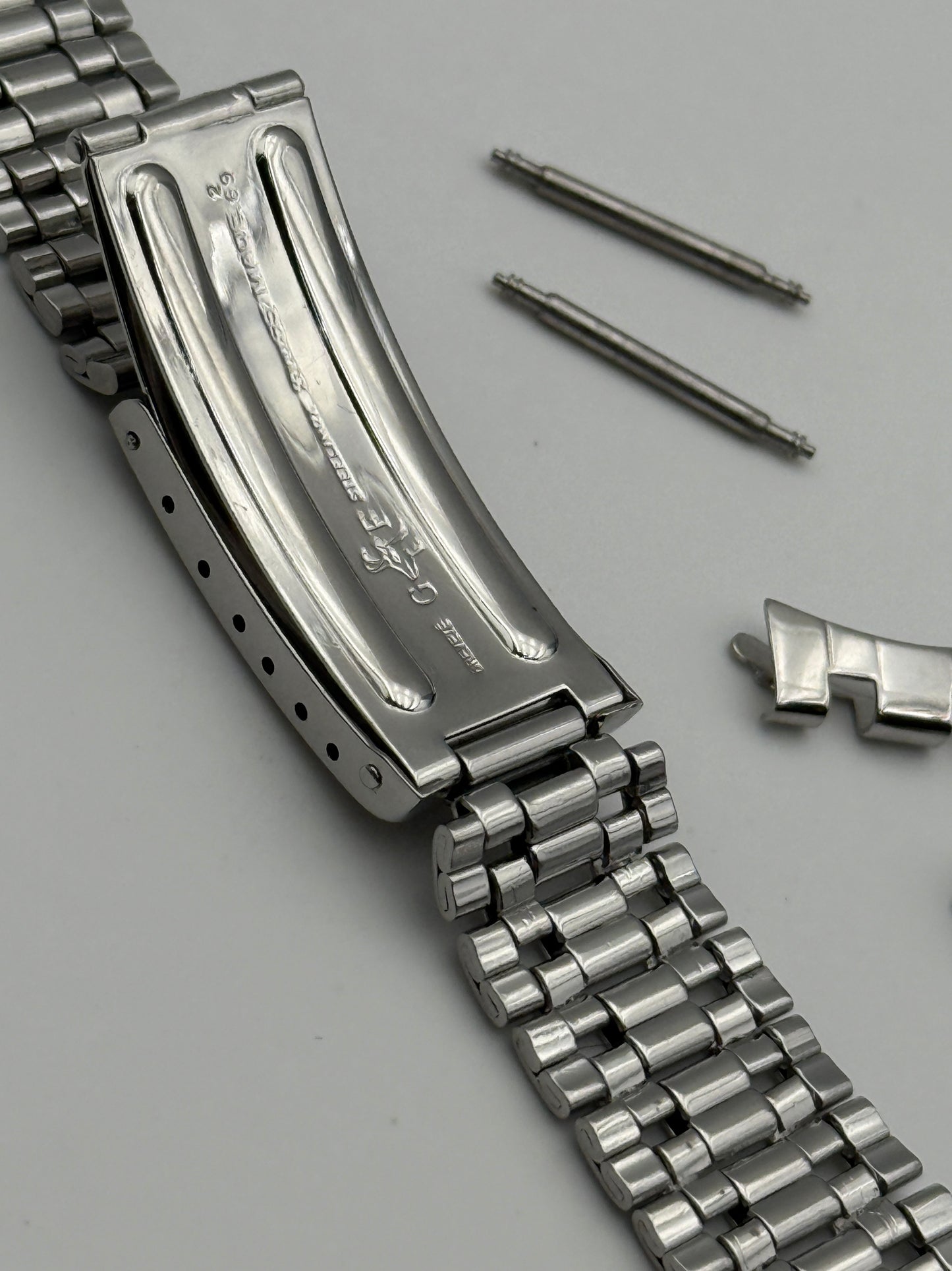 jaeger le coultre memovox gay freres brevetè 2-69 endlink jlm 18mm bracelet  cinturino strap steel acciaio