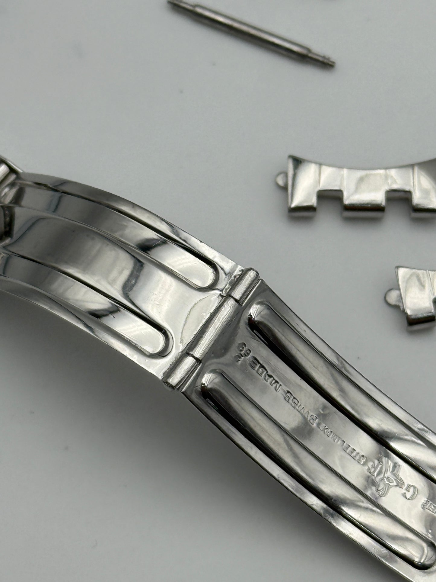 jaeger le coultre memovox gay freres brevetè 2-69 endlink jlm 18mm bracelet  cinturino strap steel acciaio