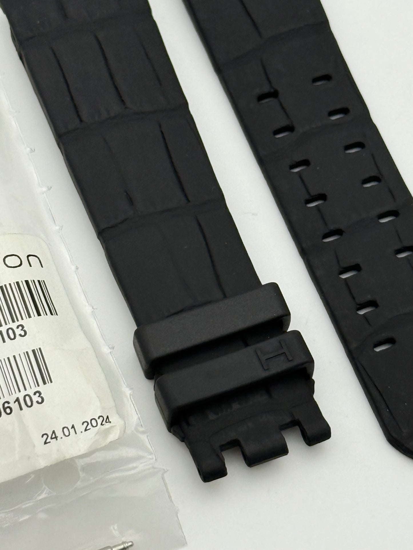 hamilton 22mm h691706103 dessus 700 caucciù cinturino strap gomma