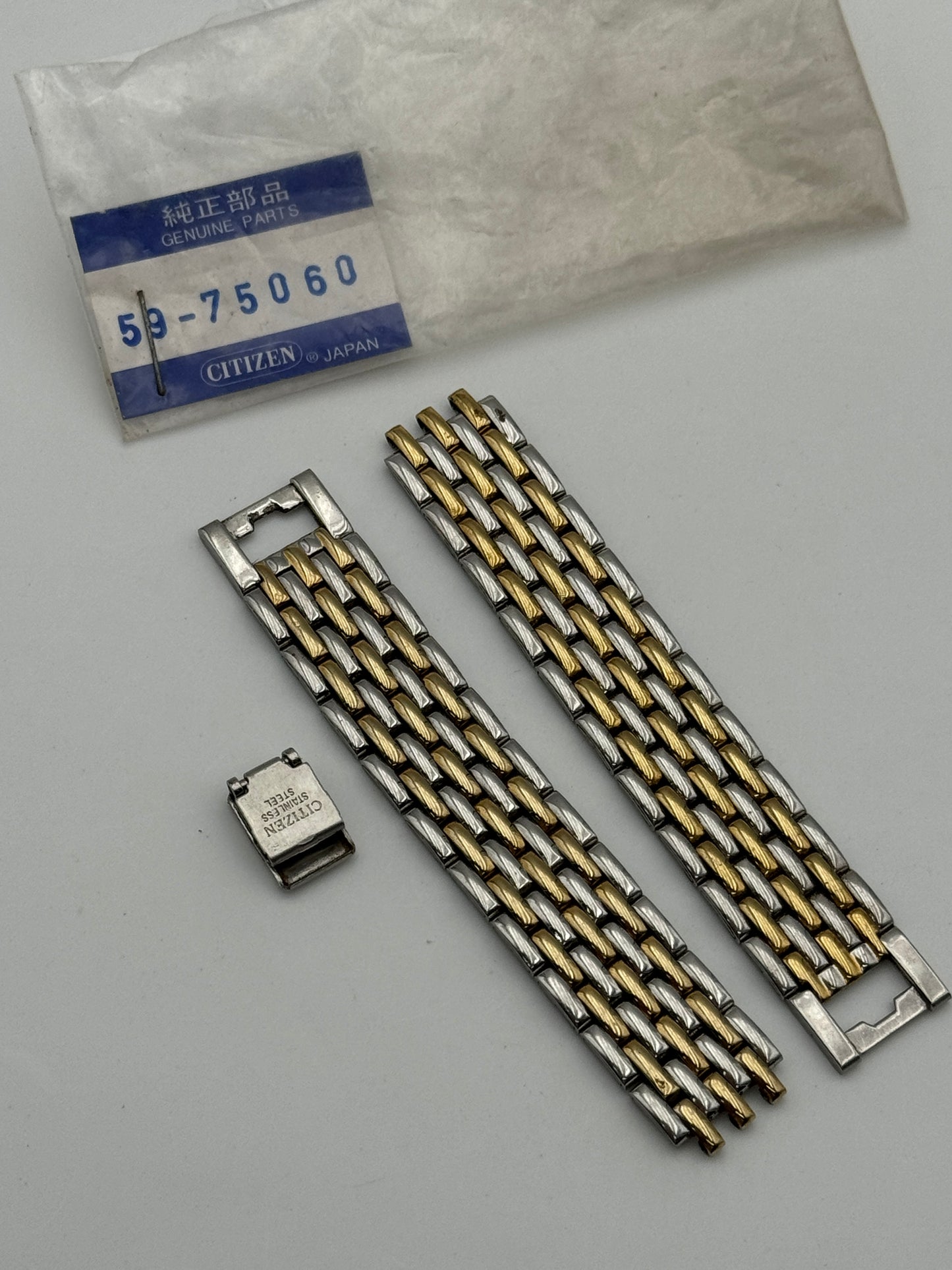 Citizen 59-75060 bracelet bracciale acciaio steel e oro gold 14mm