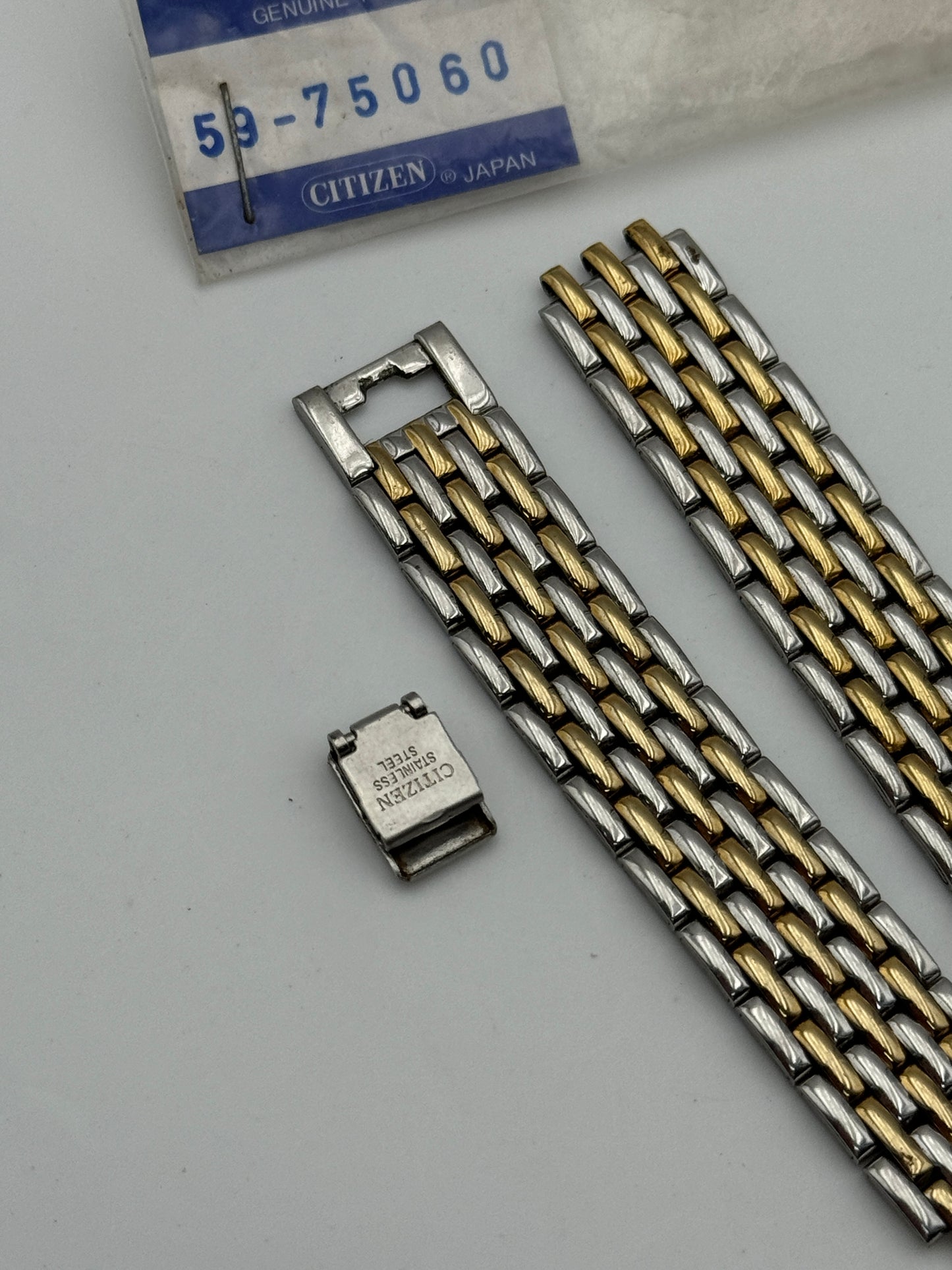 Citizen 59-75060 bracelet bracciale acciaio steel e oro gold 14mm