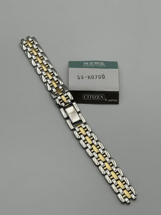 Citizen 59-K0700 bracelet bracciale acciaio steel e oro gold 14mm