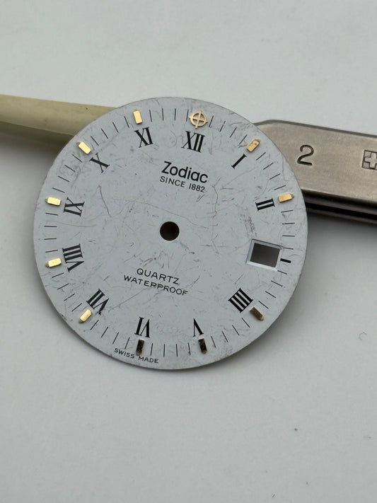 zodiac since 1882 quartz waterproof 28.5mm dial quadrante