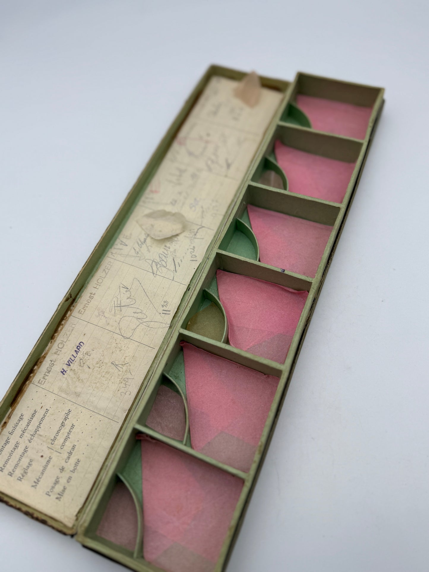 Leonidas 35x7cm watch parts box scatola vintage rare