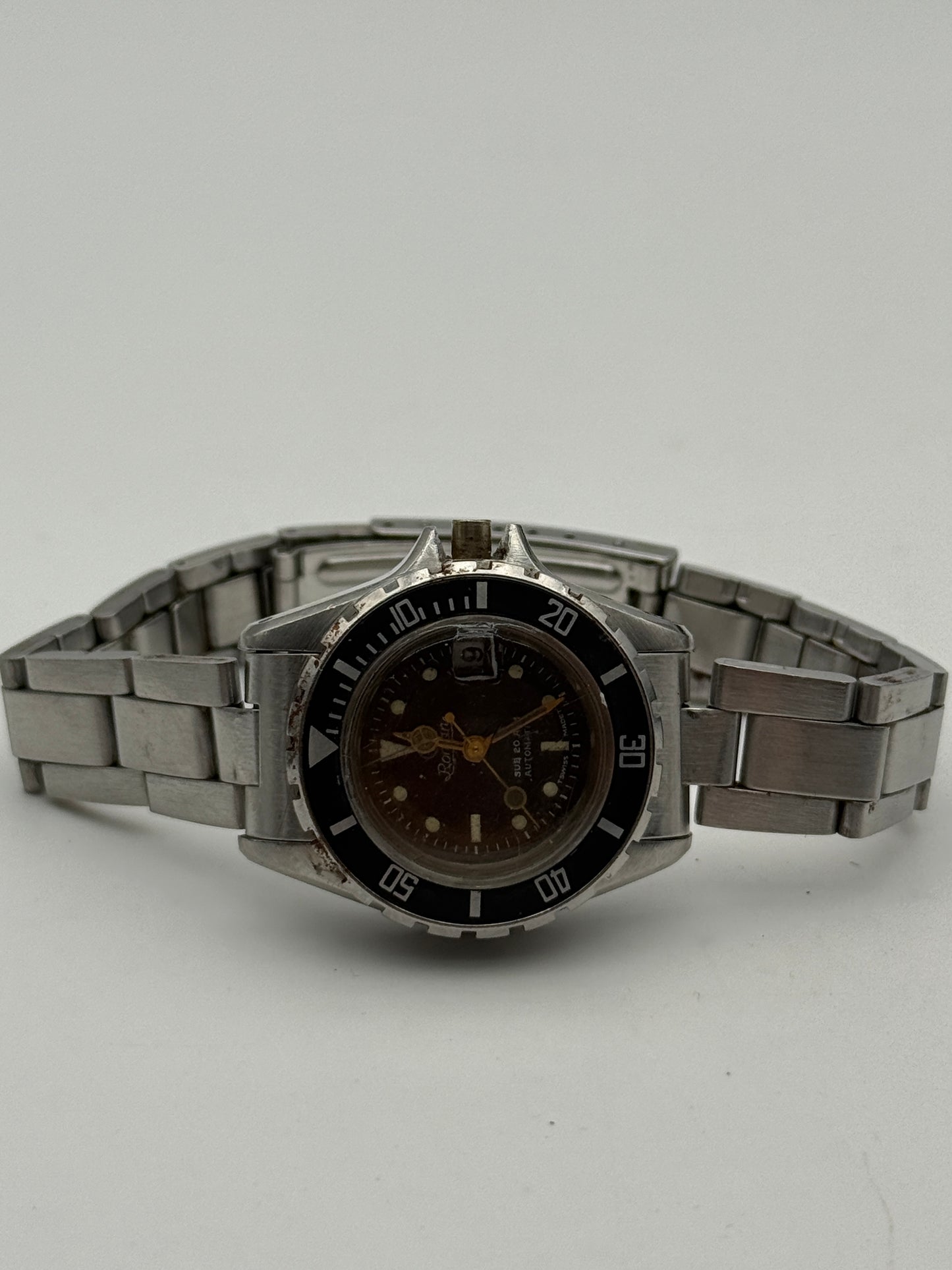 diver vintage sub 20 atm mrp case brevet swiss 31mm