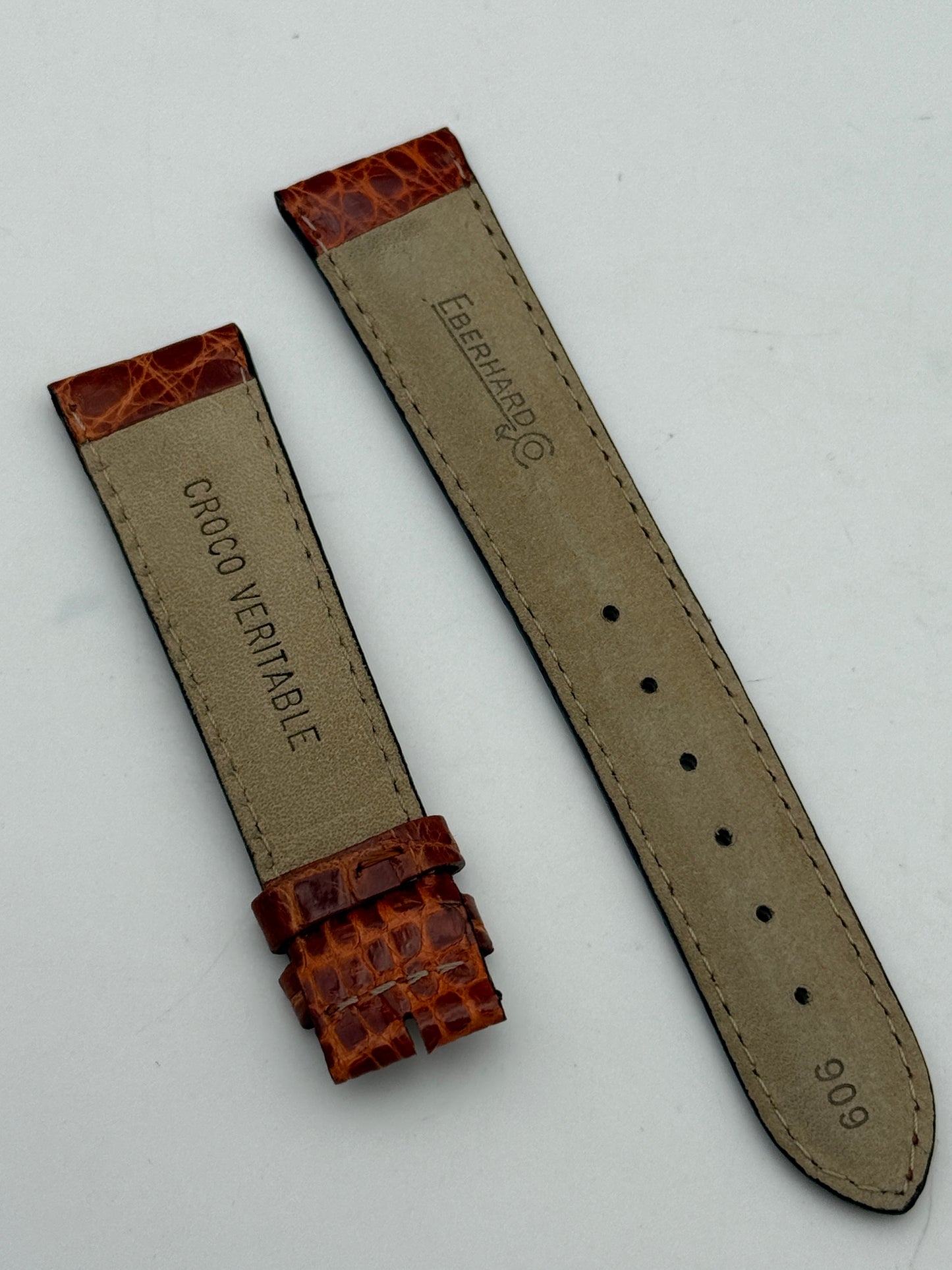 eberhard 19mm c806 cinturino strap pelle leather new nuovo