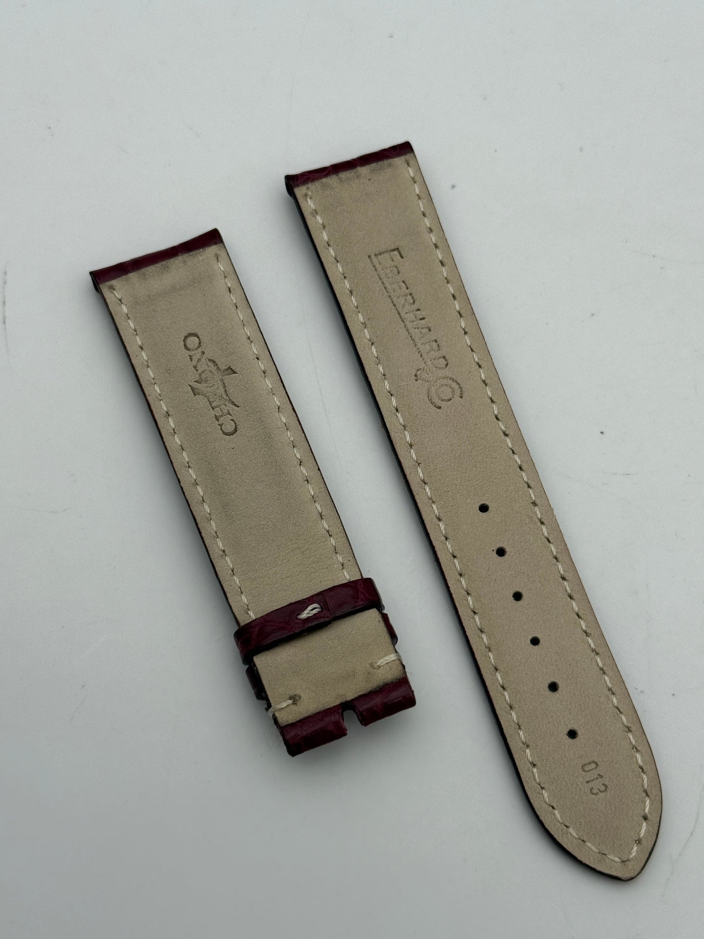 eberhard 20mm chrono 4 cinturino strap new nuovo pelle leather