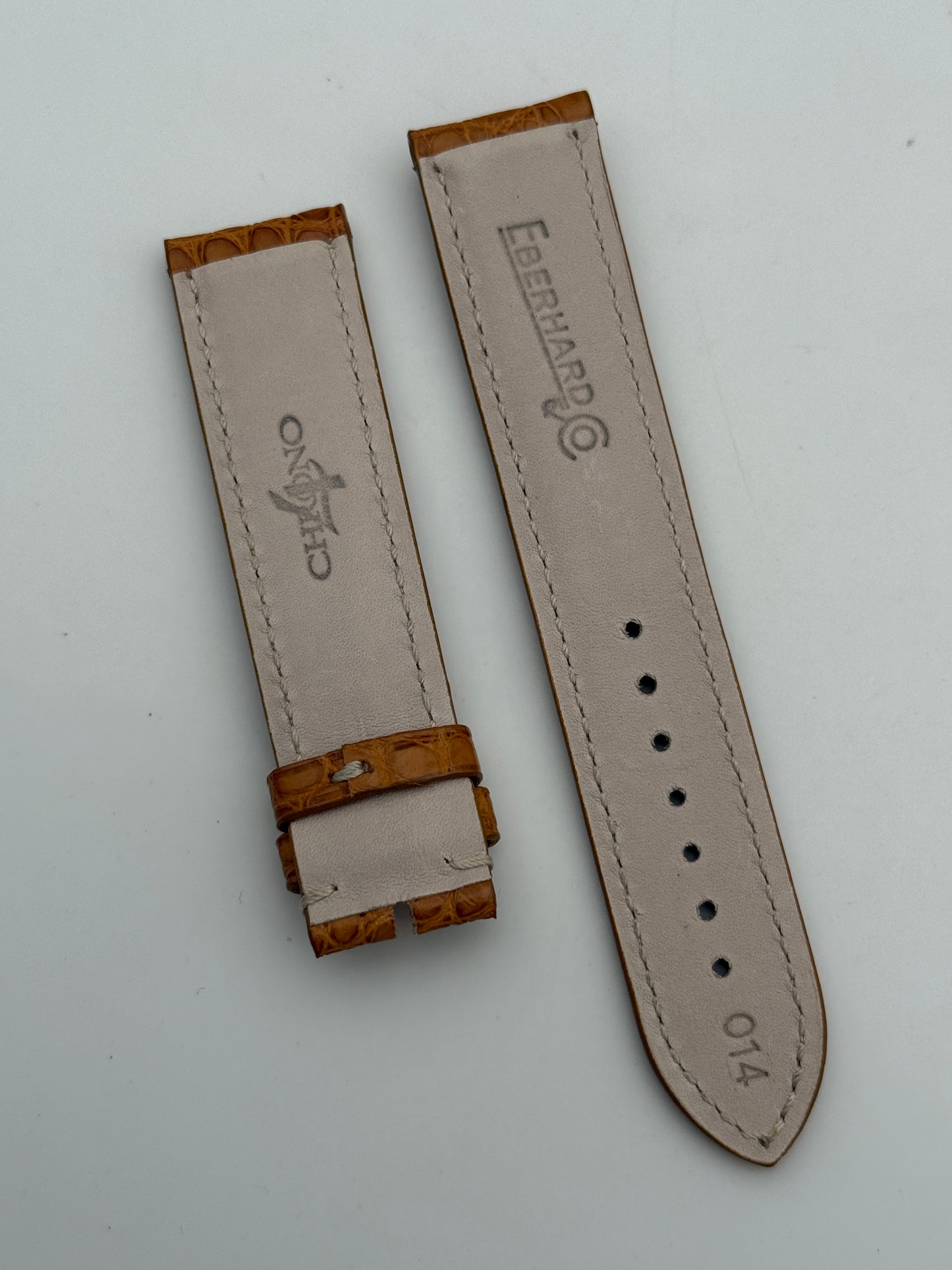 eberhard 20mm chrono 4 cinturino strap pelle leather new nuovo
