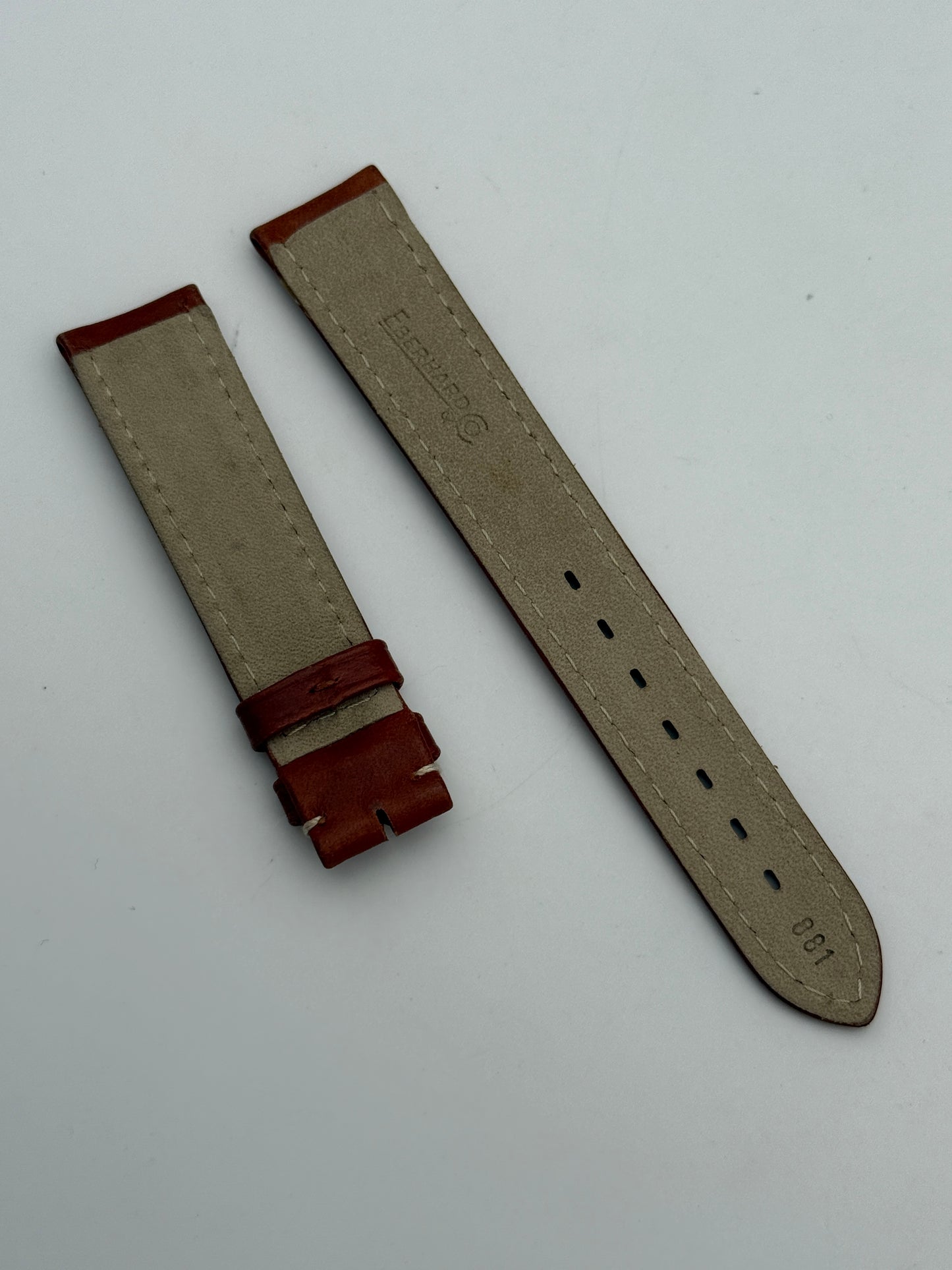 eberhard 18mm c881a cinturino strap pelle leather new nuovo