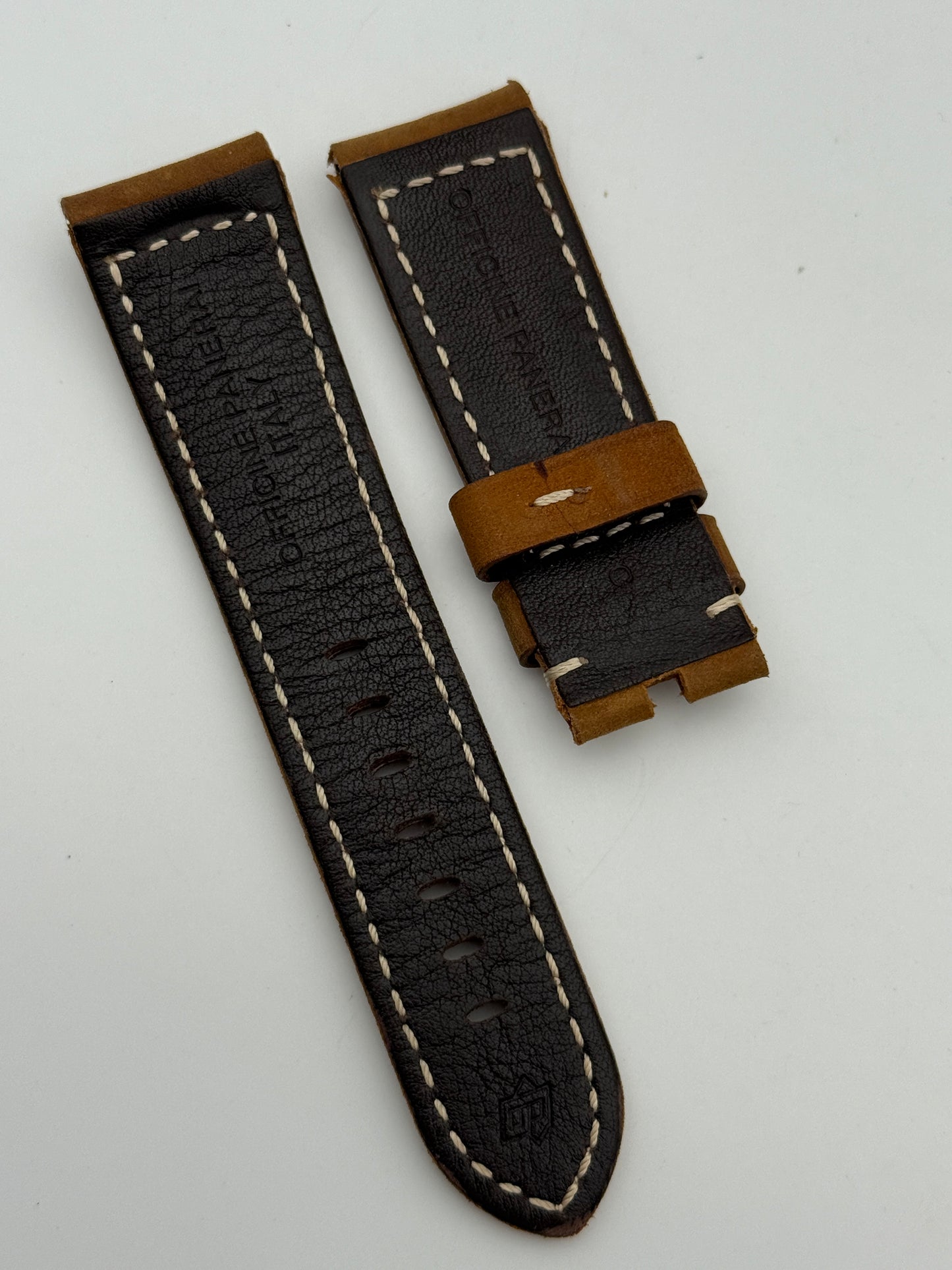 officine panerai 24mm cinturino strap pelle leather  new nuovo