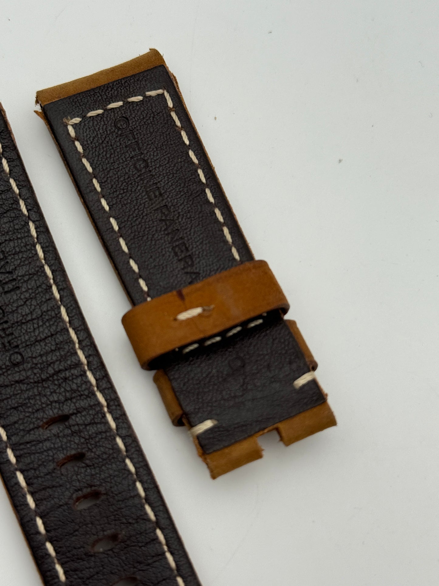 officine panerai 24mm cinturino strap pelle leather  new nuovo