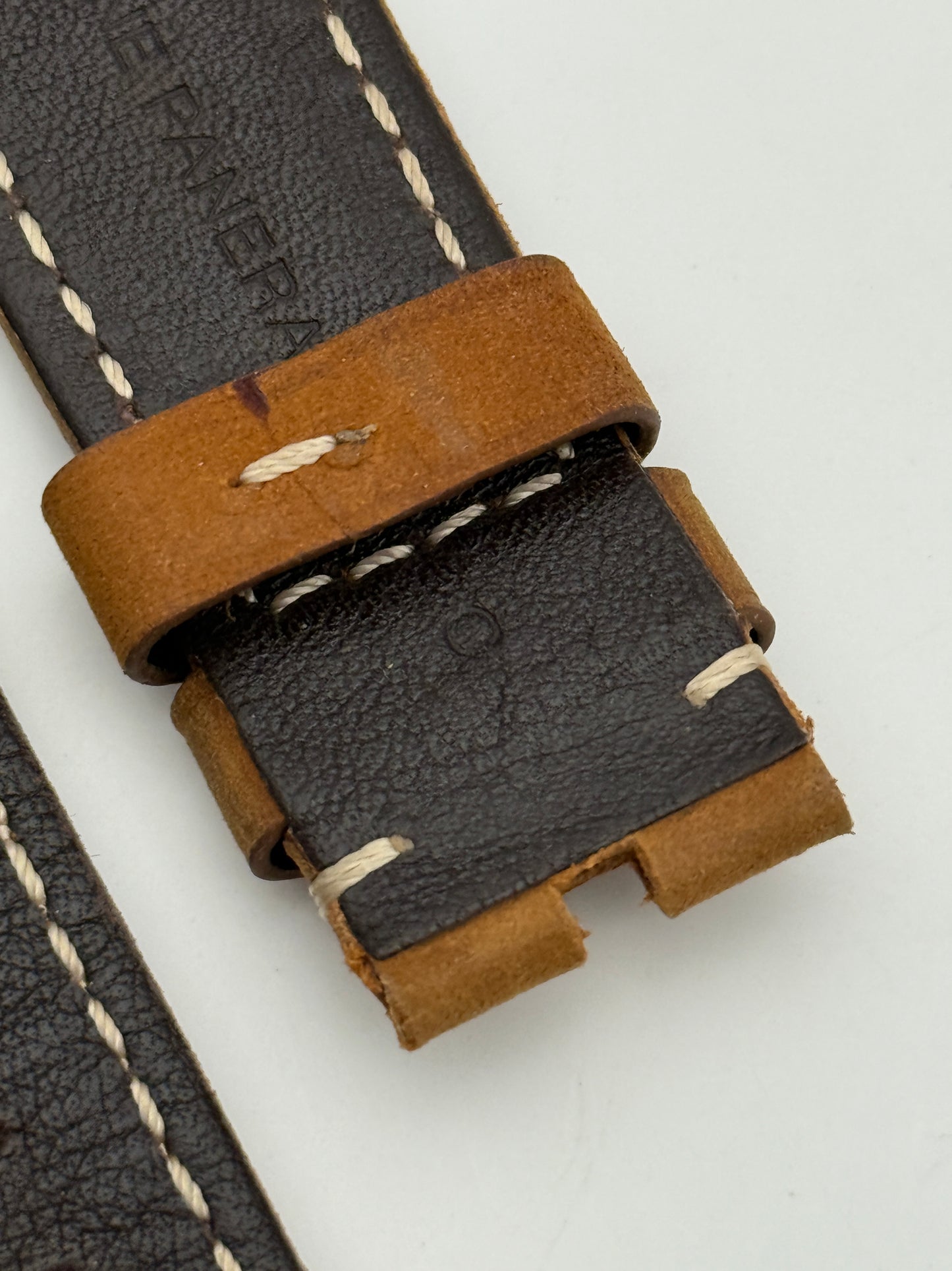 officine panerai 24mm cinturino strap pelle leather  new nuovo