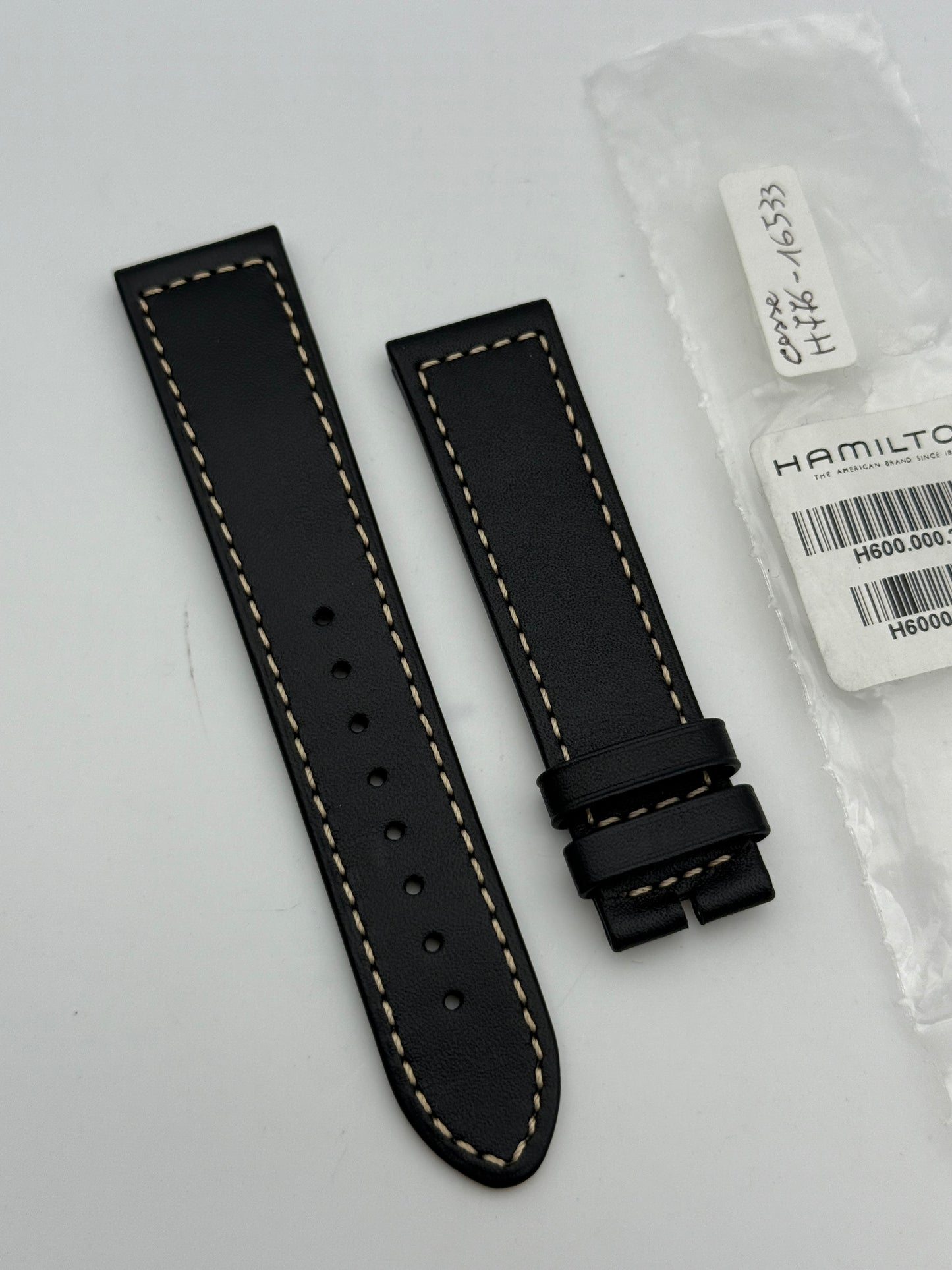 hamilton h776-16533 22mm cinturino strap pelle leather  new nuovo
