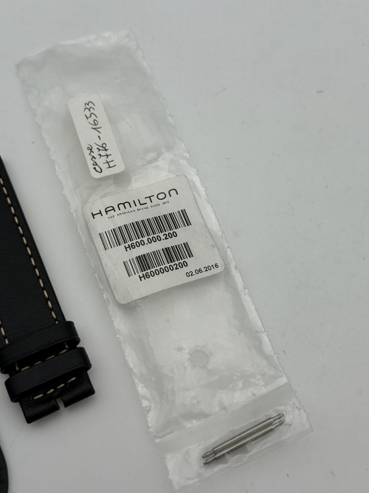 hamilton h776-16533 22mm cinturino strap pelle leather  new nuovo