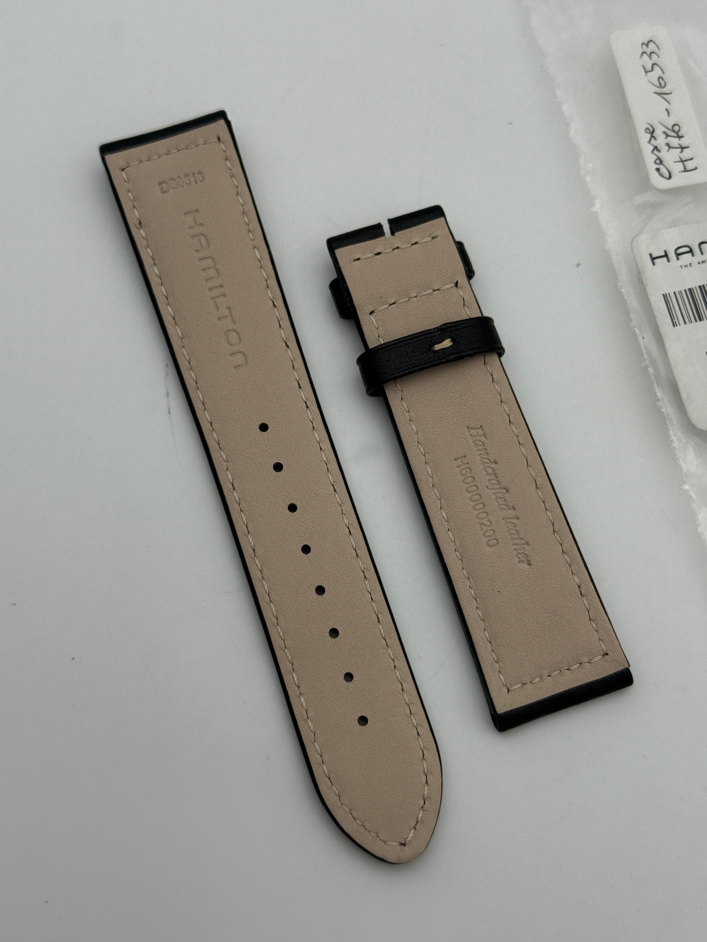 hamilton h776-16533 22mm cinturino strap pelle leather  new nuovo