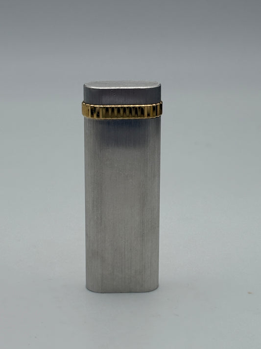 cartier lighter accendino steel-gold