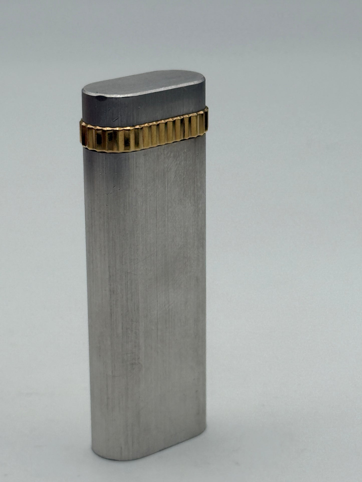 cartier lighter accendino steel-gold