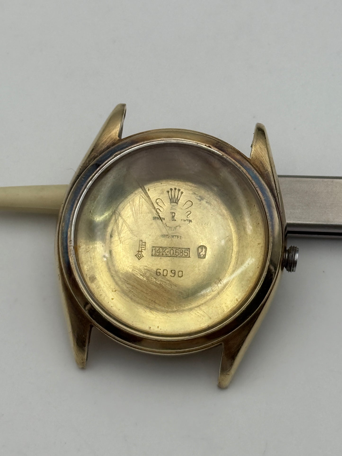 rolex bombay 6090 14kt gold automatic cassa case  34mm