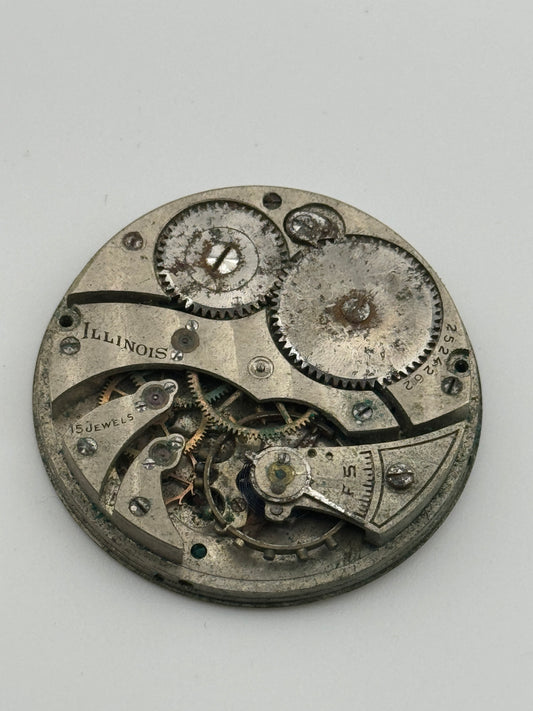 Illinois 15 jewels pocket watch movement movimento 38.7mm