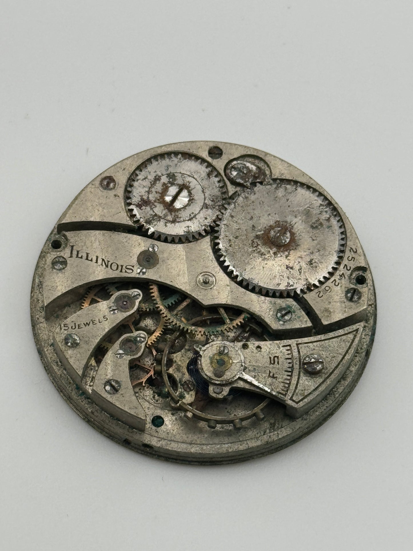 Illinois 15 jewels pocket watch movement movimento 38.7mm
