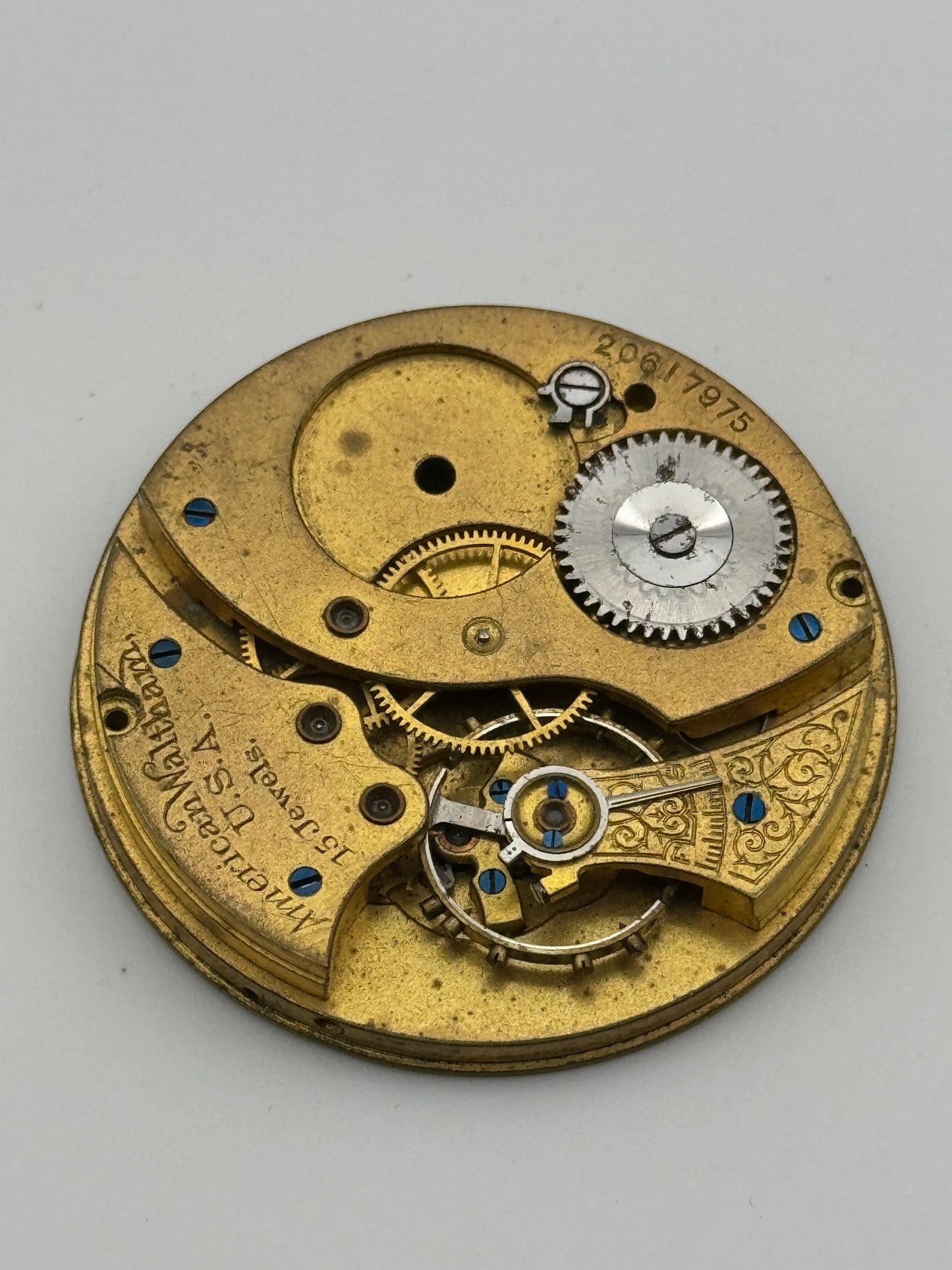 Waltham american watch co.pocket watch movement movimento 40.6mm