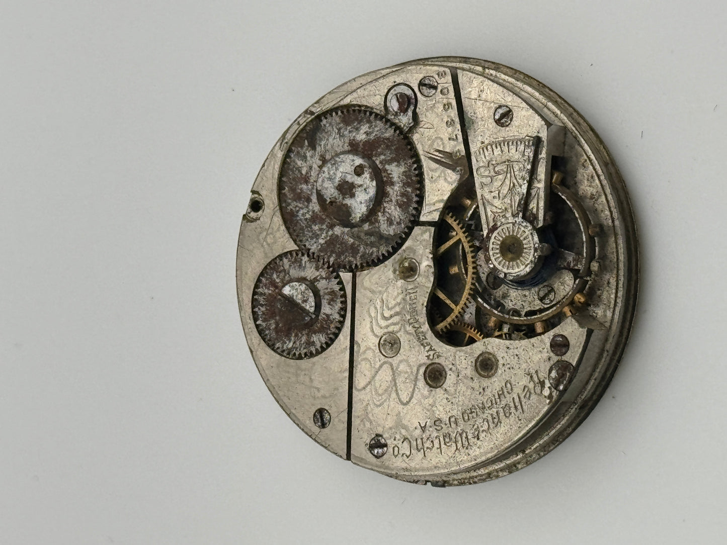 reliance watch co chicago usa pocket watch movement movimento 42mm balance wheel ok bilanciere ok