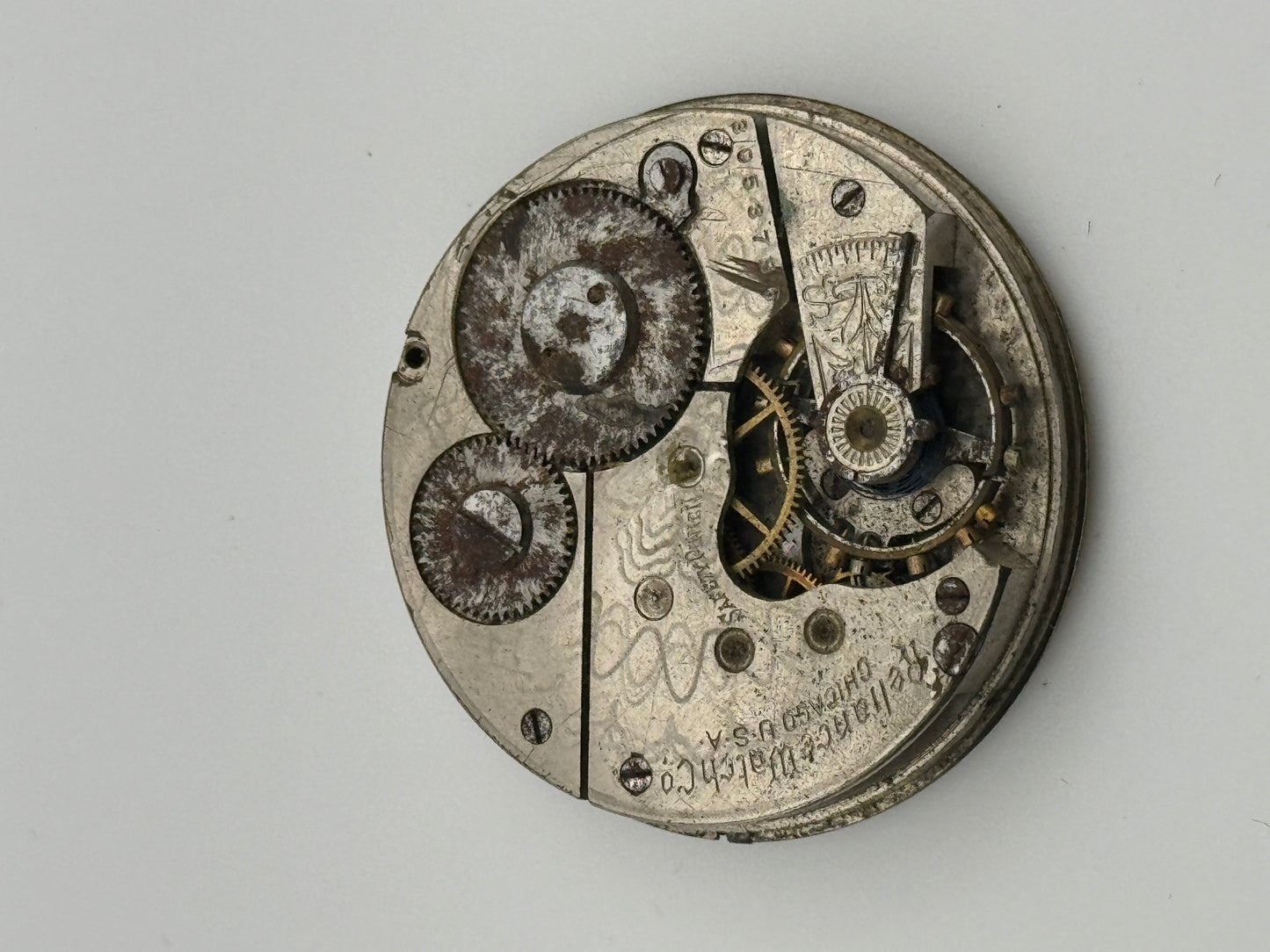 reliance watch co chicago usa pocket watch movement movimento 42mm balance wheel ok bilanciere ok